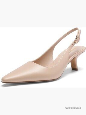 Slingback Kitten Heels - 2.36 Inch Low Heel Pointed Toe Pumps